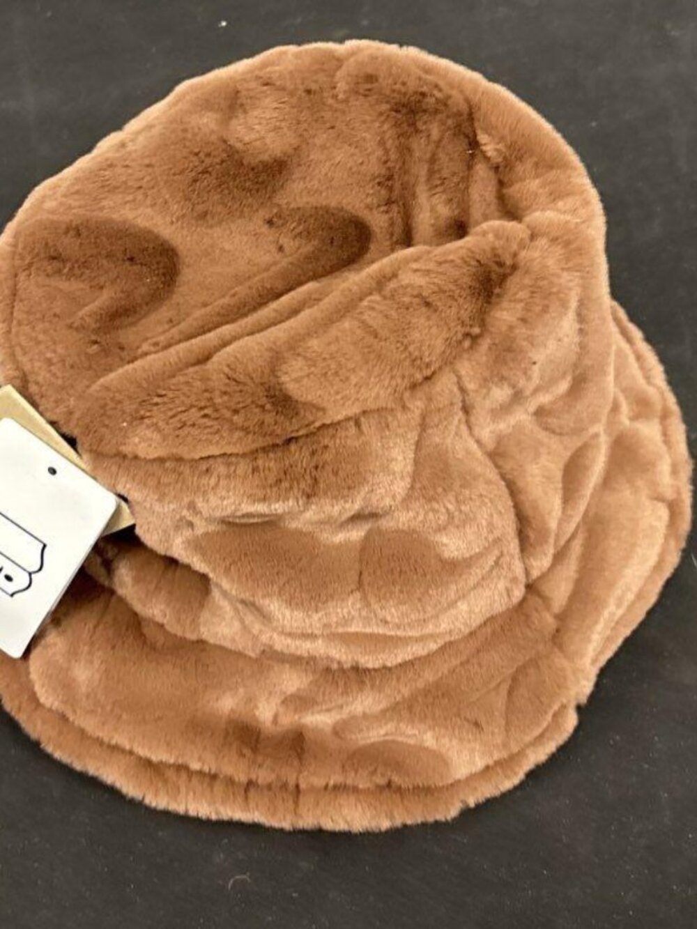 NWT Nike Sportswear Apex Bucket Hat Faux Fur Brown Move to Zero